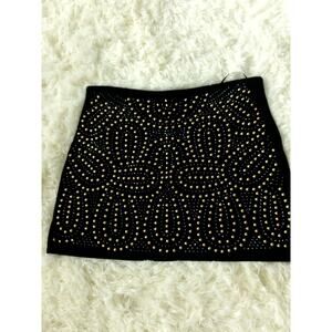 Black mini Skirt with black and gold breaded detail Brazilian Brand